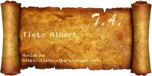 Tietz Albert névjegykártya